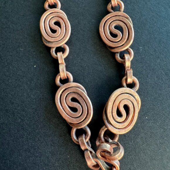 Boho style Copper Metal and Stone Necklace Pendant 18 inches - Picture 3 of 9